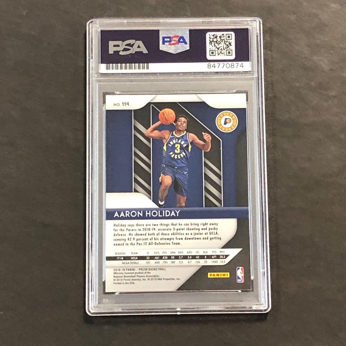 2018-19 Panini Prizm #114 Aaron Holiday Signed Rookie Card AUTO 10 PSA Slabbed R