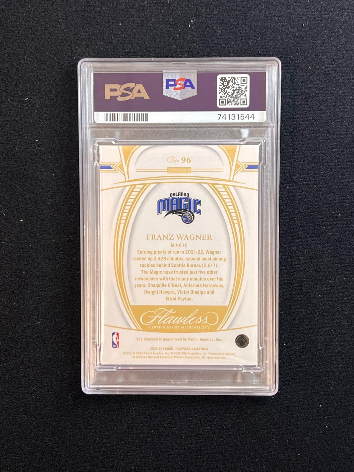 2021-22 Panini Flawless Gold #96 Franz Wagner Card PSA/DNA NM-MT 8 Slabbed RC Ma
