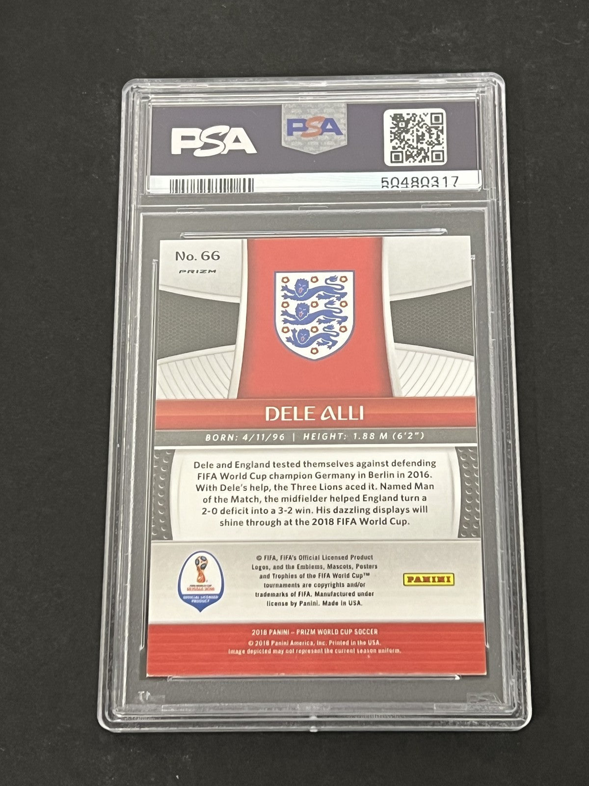 2018 Panini Prizm World Cup #66 Dele Alli PSA 9
