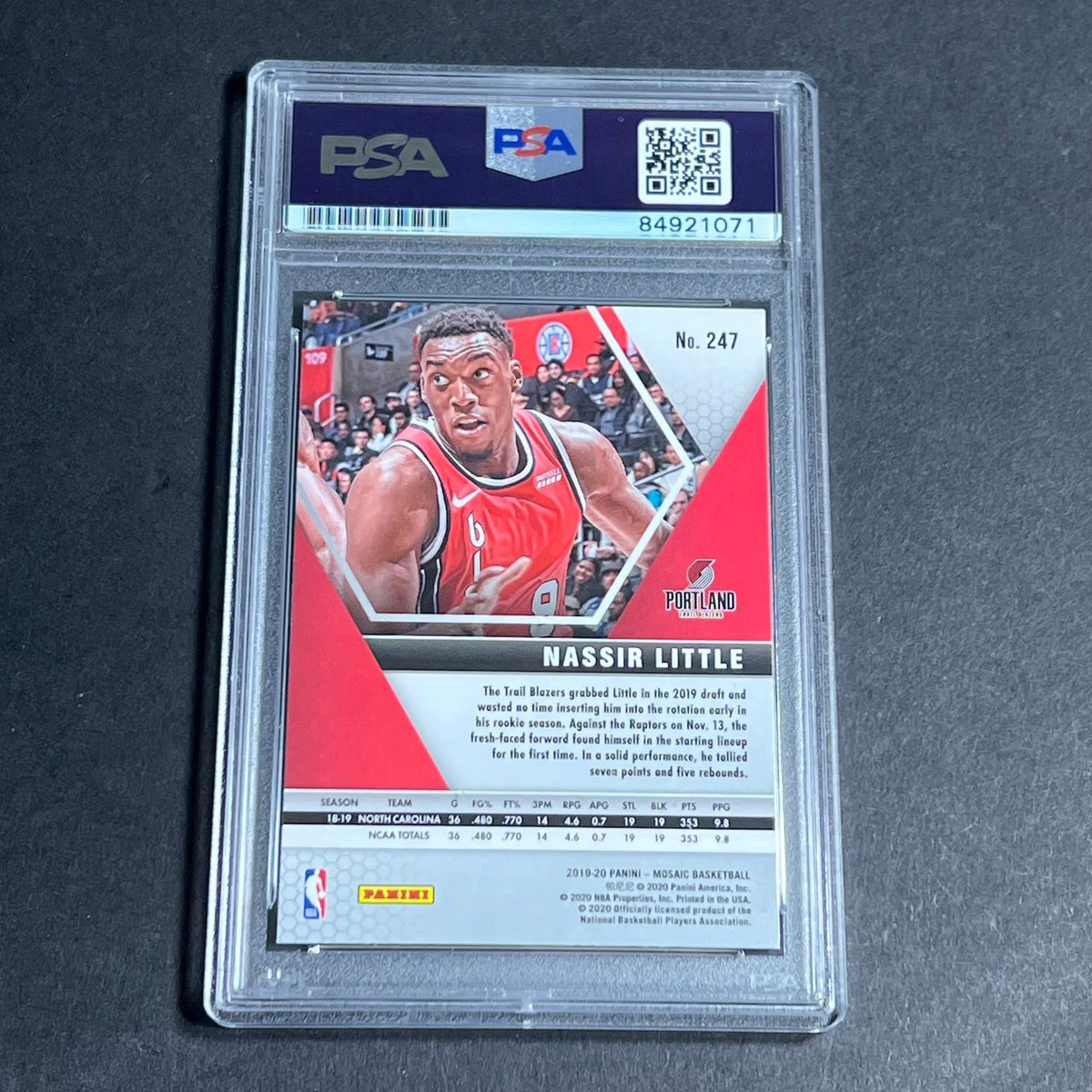 2019-20 Panini Mosaic #247 Nassir Little Signed Rookie Card AUTO PSA Slabbed RC
