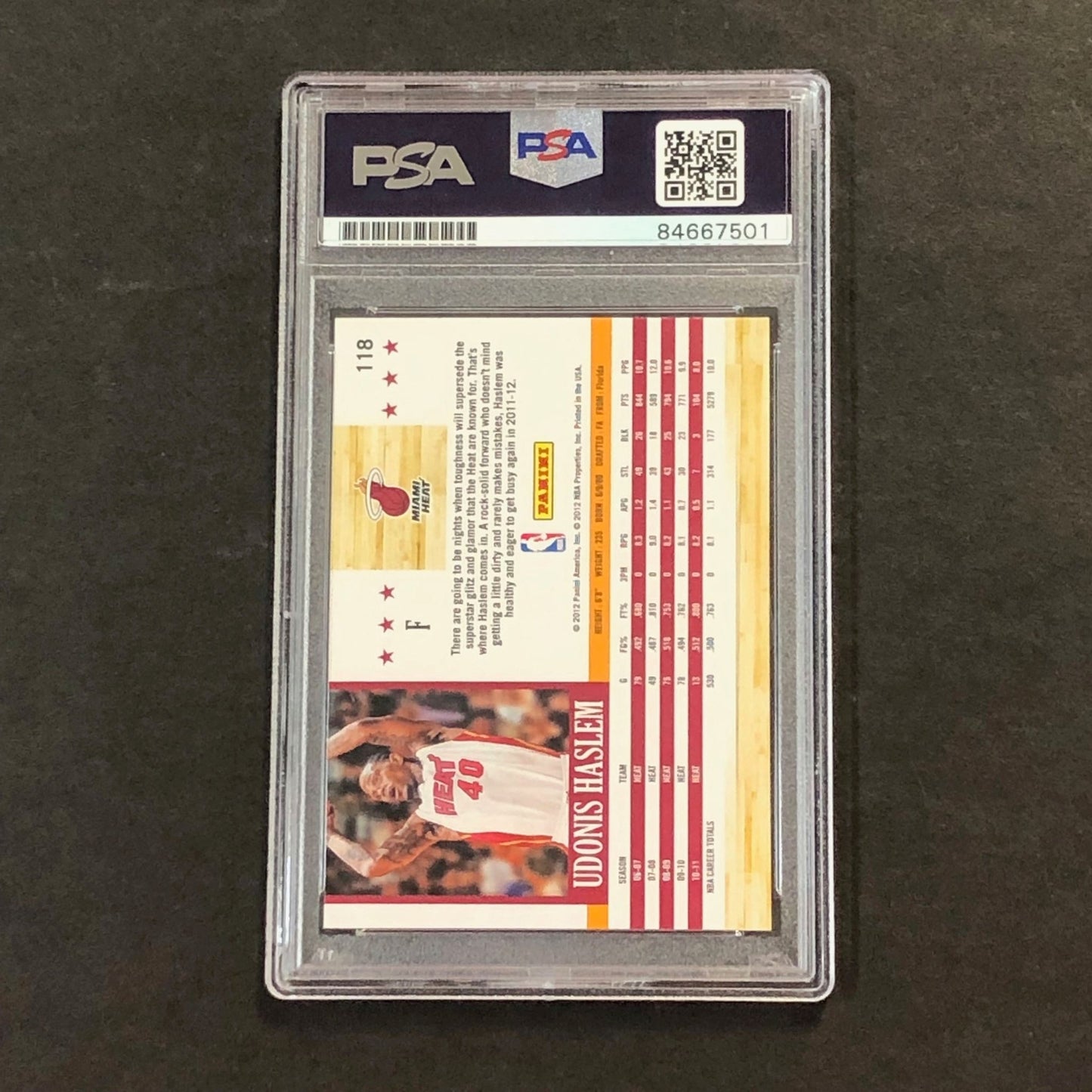 2012-13 NBA Hoops #118 Udonis Haslem signed Card PSA/DNA Slabbed Heat