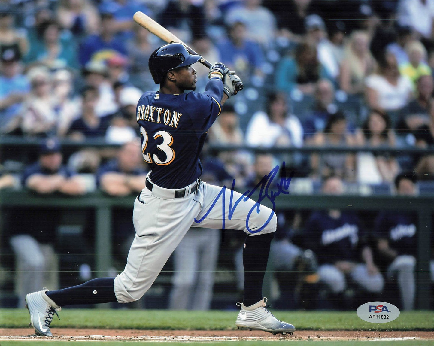 Keon Broxton Signed 8x10 Photo PSA Milwaukee Brewers