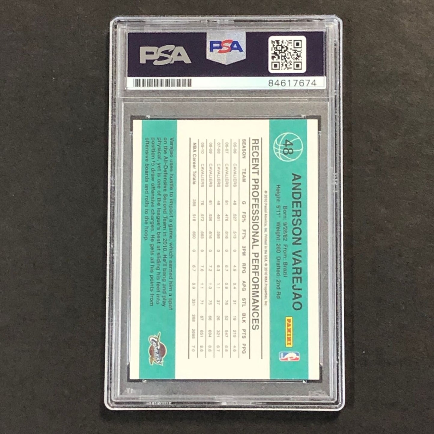 2010-11 Donruss Basketball #48 Anderson Varejao Signed Card AUTO 10 PSA Slabbed