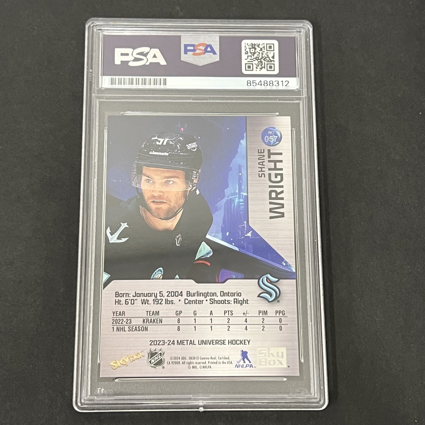 2023-24 Skybox #57 Shane Wright Metal Universe Hockey signed card PSA