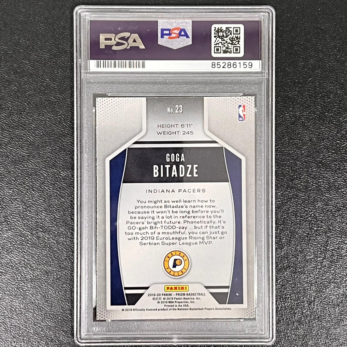 2019-20 Panini Prizm Instant Impact #23 Goga Bitadze Signed Card AUTO PSA Slabbe