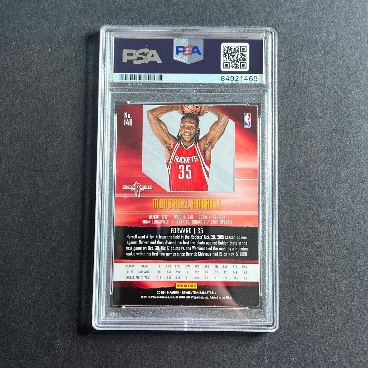 2015-16 Panini Revolution #148 Montrezl Harrell Signed Card AUTO 10 PSA Slabbed