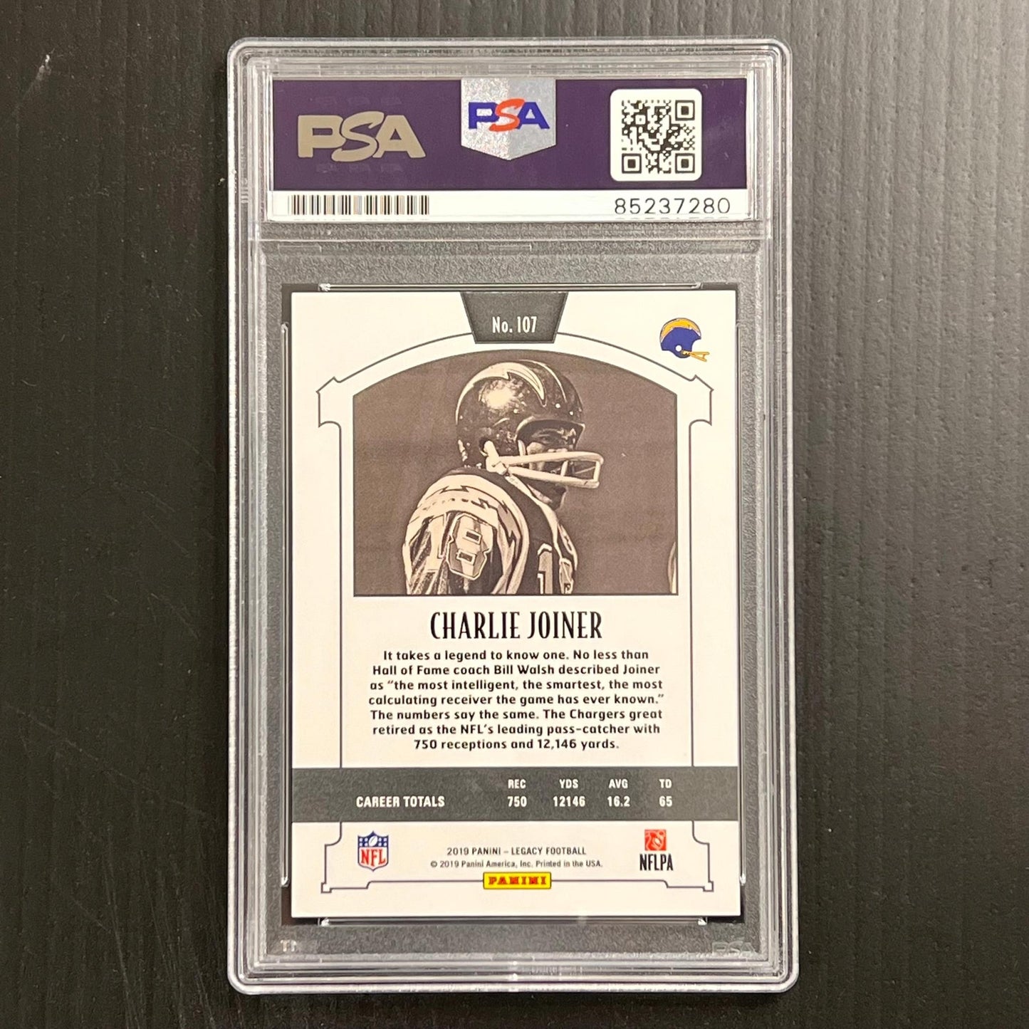 2019 Panini Legacy #107 Charlie Joiner Signed Card PSA AUTO Slabbed Chargers