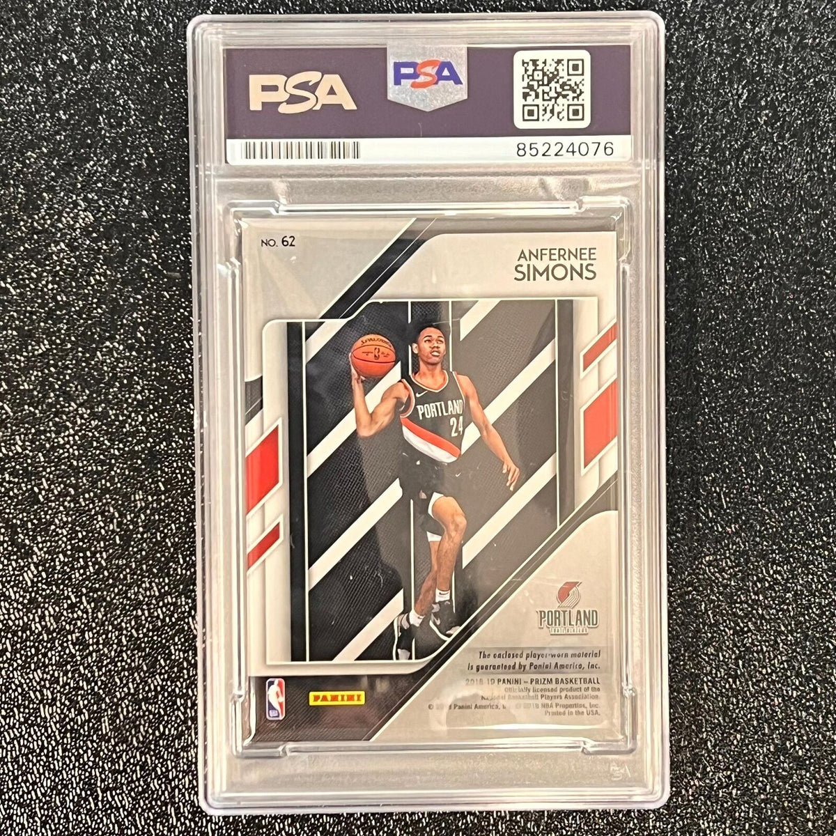 2018-19 Panini Prizm #62 ANFERNEE SIMONS Signed Card AUTO 10 PSA Slabbed RC Blaz