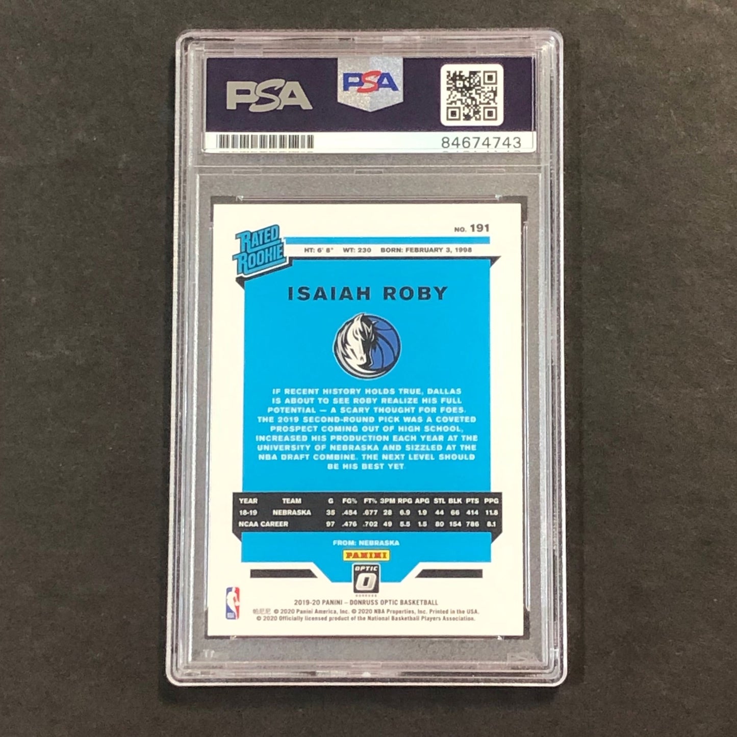 2019-20 Donruss Optic Rated Rookie #191 Isaiah Roby Signed Card PSA Slabbed Mave