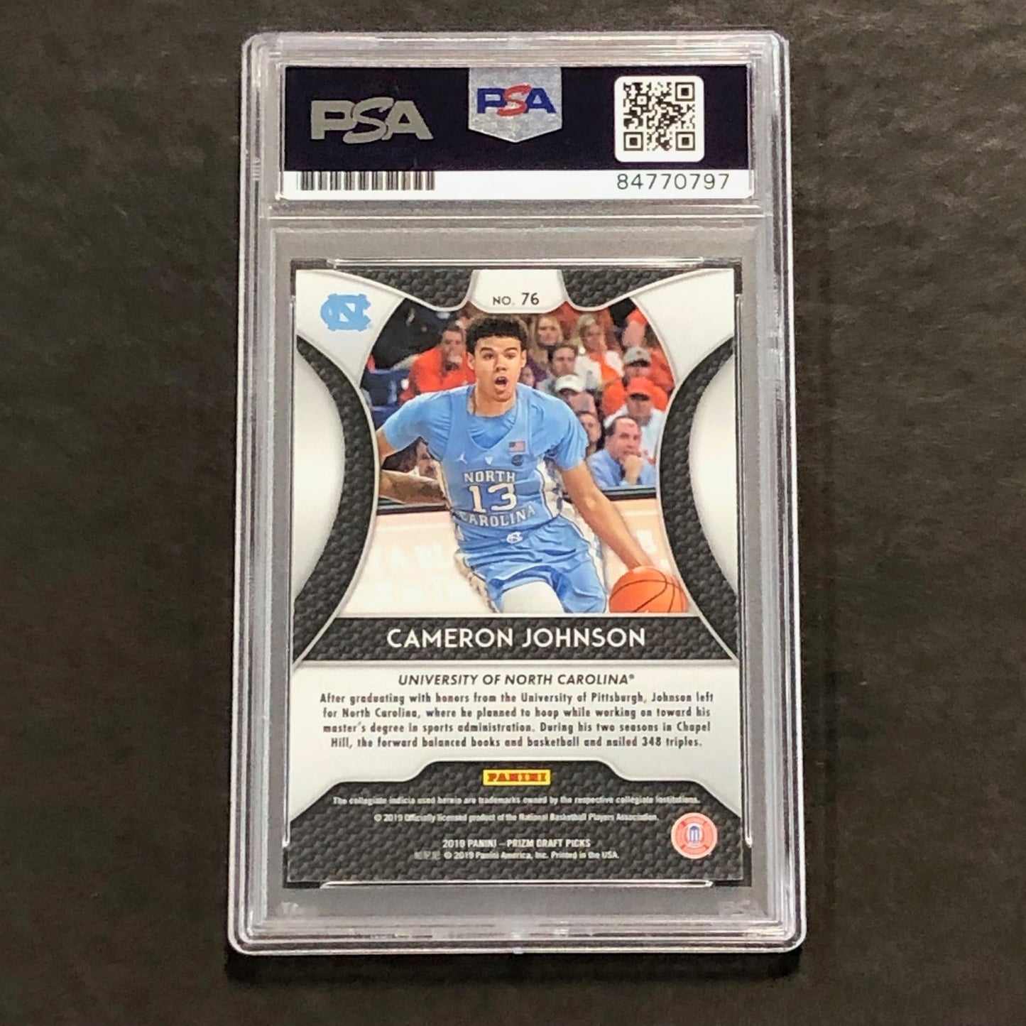 2019-20 Panini Prizm Draft Picks #76 Cameron Johnson Signed Card PSA Slabbed Aut