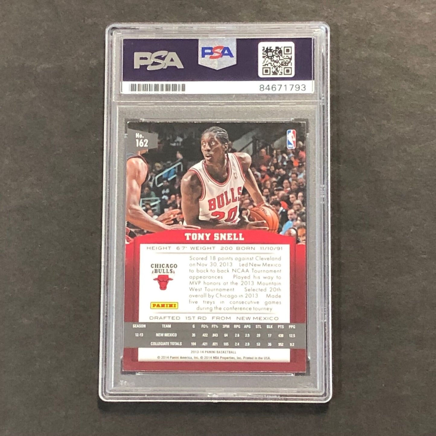 2013-14 NBA Panini Basketball #162 Tony Snell RC Signed Card AUTO 10 PSA Slabbed