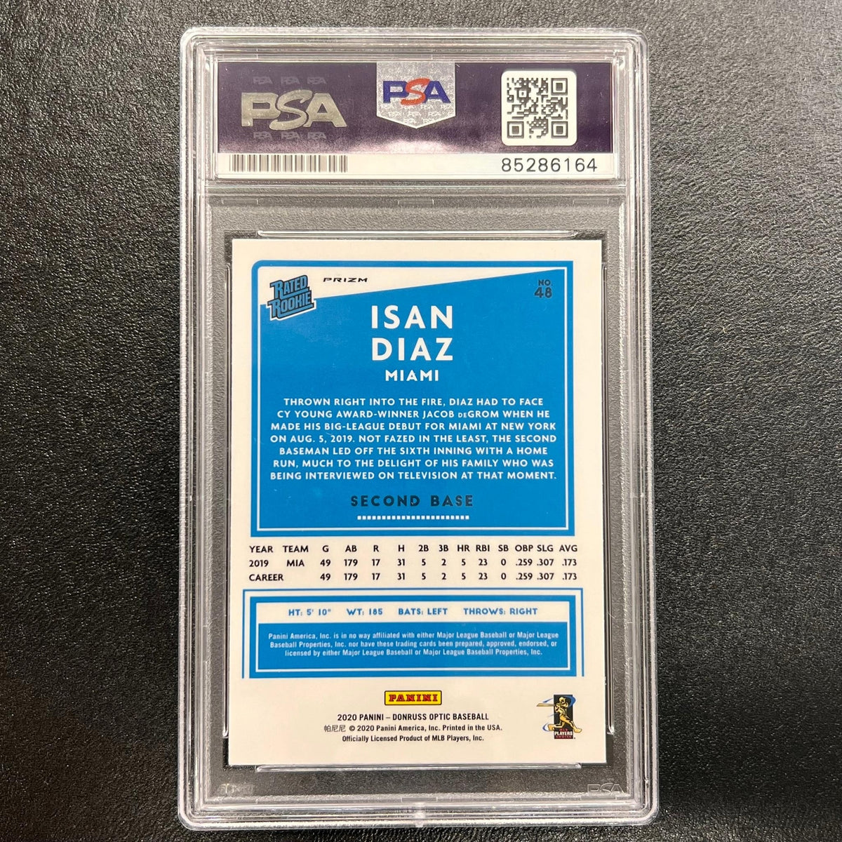 2020 Panini Donruss #48 Isan Diaz Signed Card PSA/DNA Slabbed AUTO