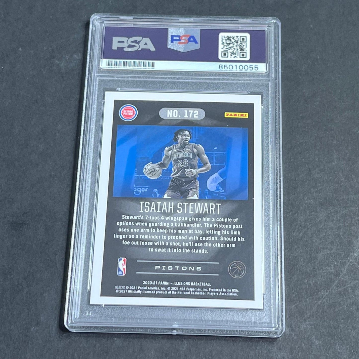 2020-21 Panini Illusions #172 Isaiah Stewart Signed Card AUTO PSA Slabbed RC Pis