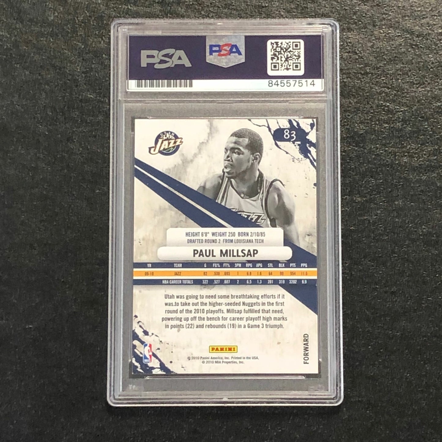 2010-11 Panini Rookies & Stars #83 PAUL MILLSAP Signed AUTO 10 PSA Slabbed Jazz