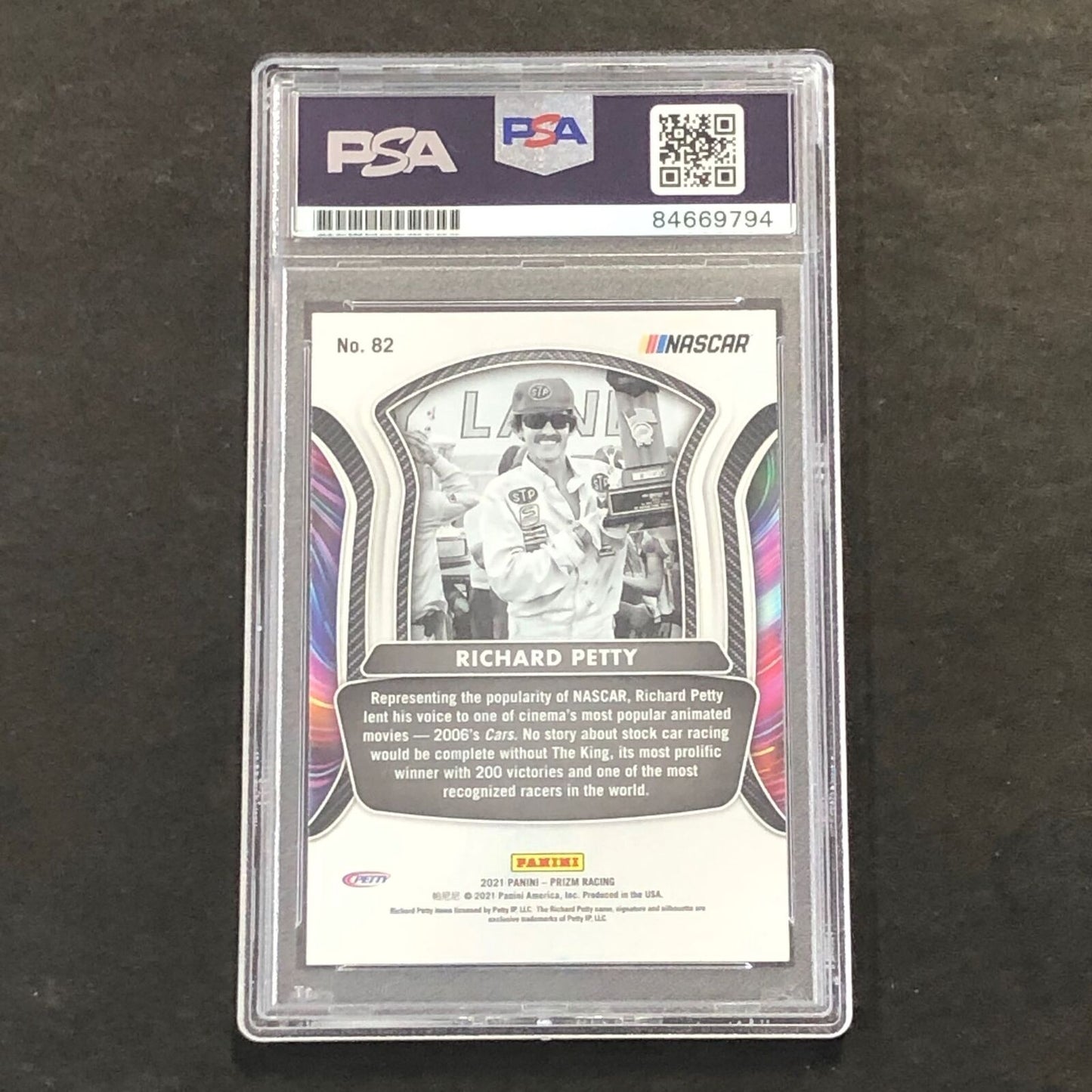 2021 Panini Prizm Racing #82 Richard Petty Signed Card AUTO GRADE 10 PSA Slabbed