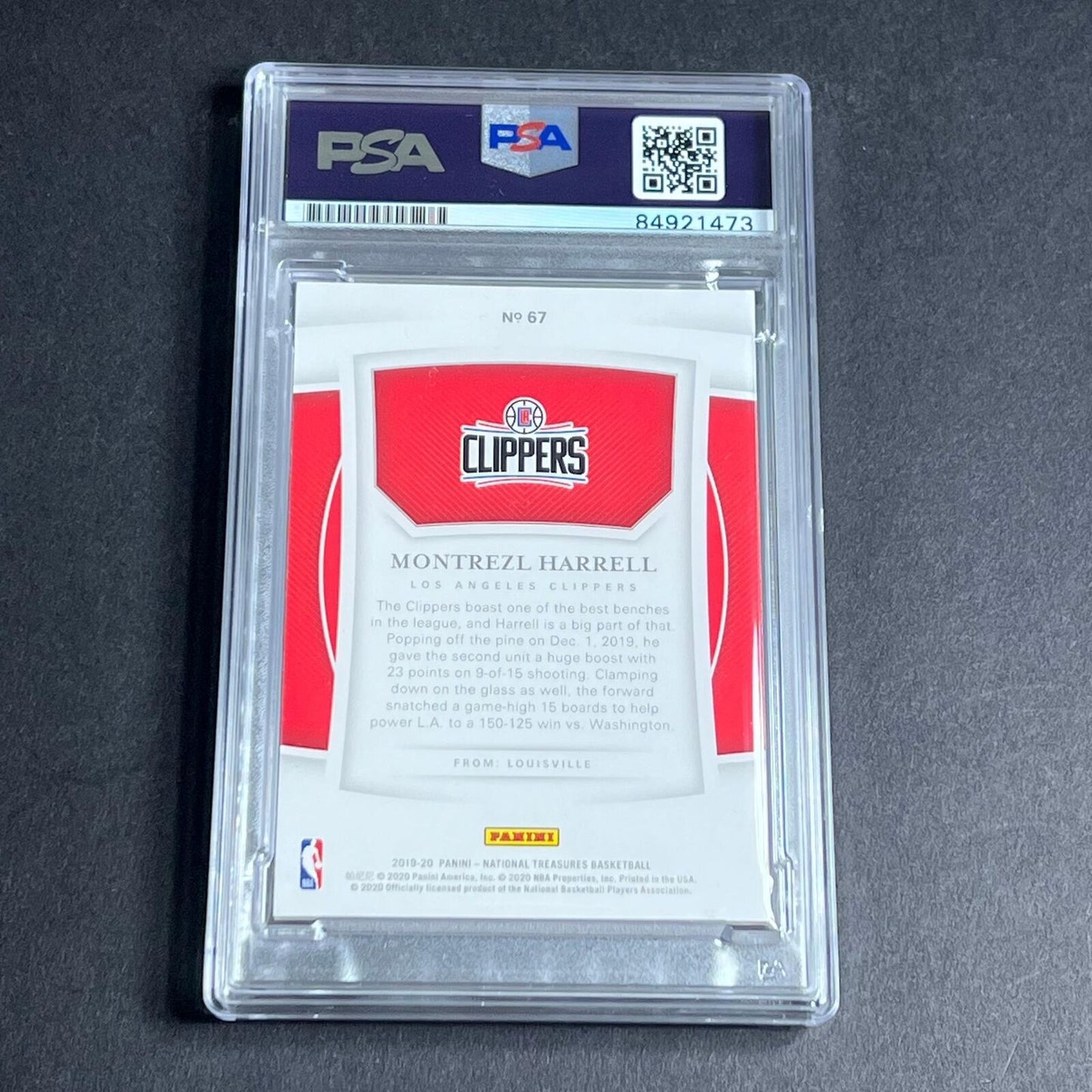 2019-20 Panini National Treasures #67 Montrezl Harrell Signed Card AUTO Grade 10