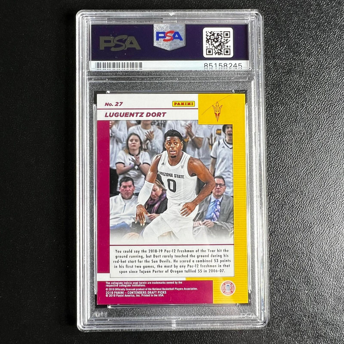 2019 Contenders Draft Picks #27 Luguentz Dort Signed Card AUTO 10 PSA Slabbed Ar