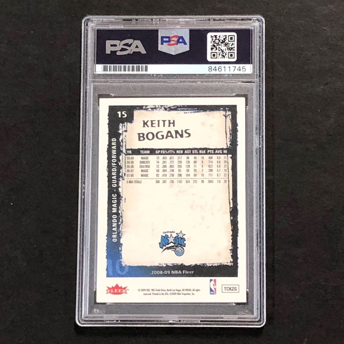 2008-09 Fleer Basketball #15 Keith Bogans Signed Card AUTO 10 PSA/DNA Slabbed Ma