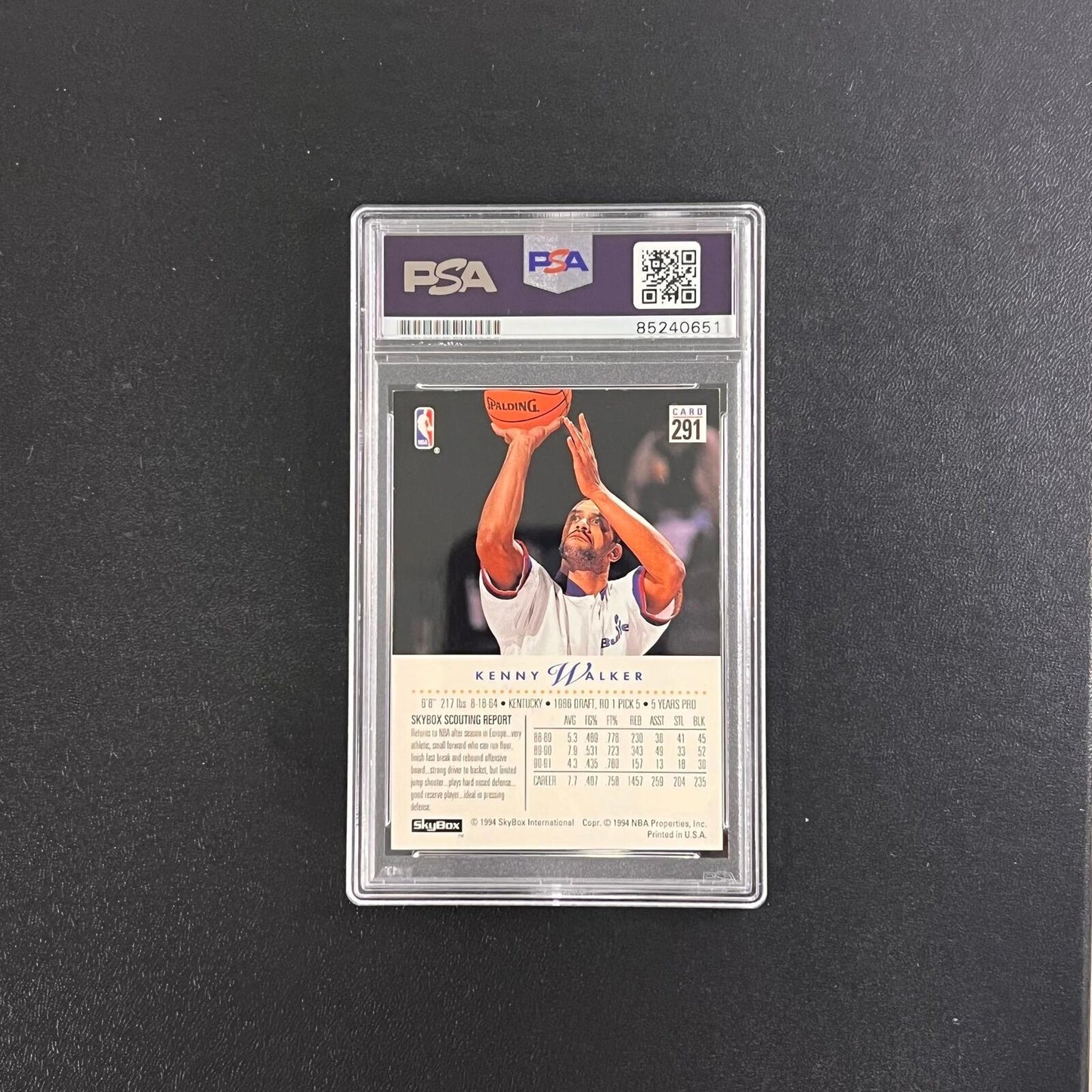1994 Skybox #291 Kenny Walker Signed Card AUTO PSA Slabbed Bullets