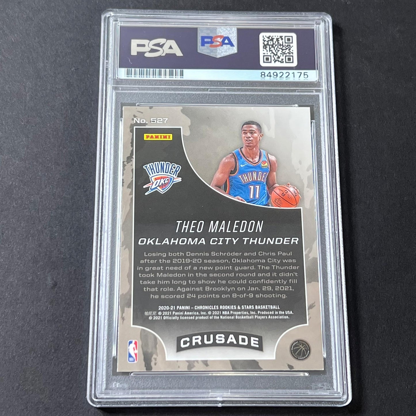 2020-21 Panini Chronicles #527 Theo Maledon Signed Card AUTO 10 PSA Slabbed RC T