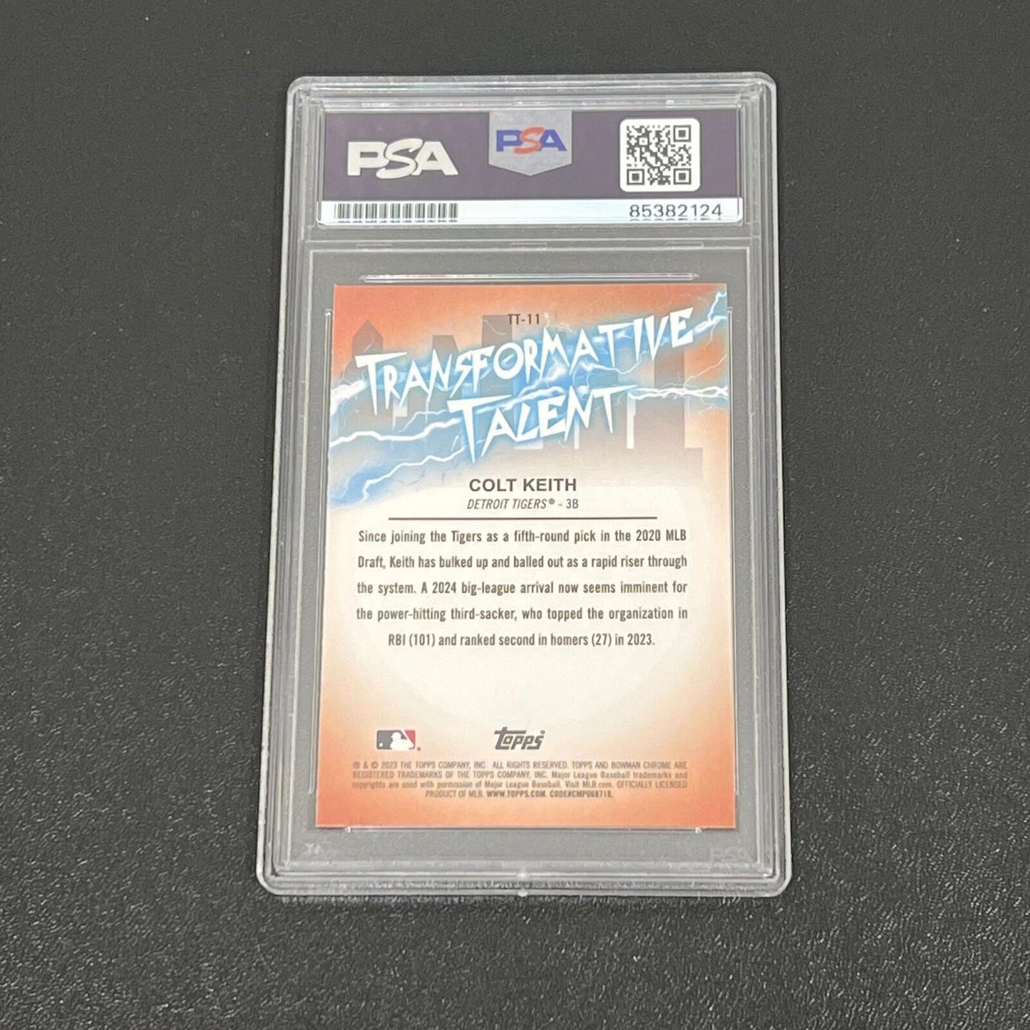 2023 Topps Chrome #TT-11 Colt Keith Signed Card PSA Slabbed Tigers