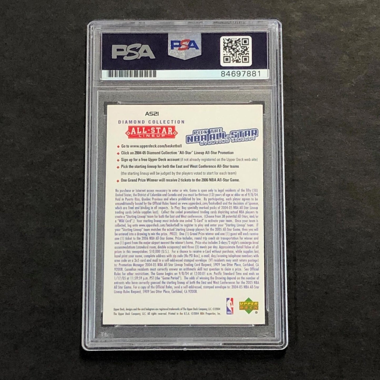 2004 Upper Deck All Stars #AS21 Baron Davis Signed Card PSA Slabbed