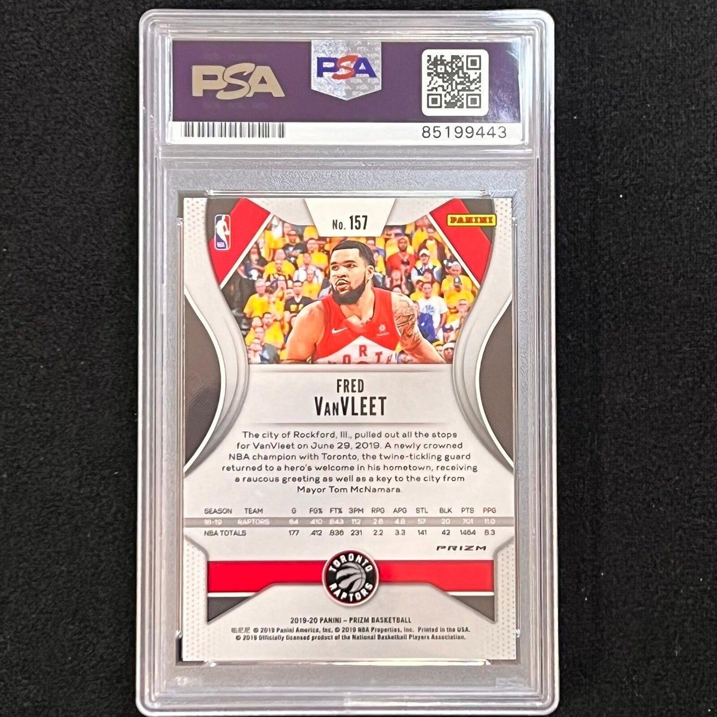 2019-20 Panini Prizm #157 Fred VanVleet Signed Card AUTO PSA Slabbed Raptors