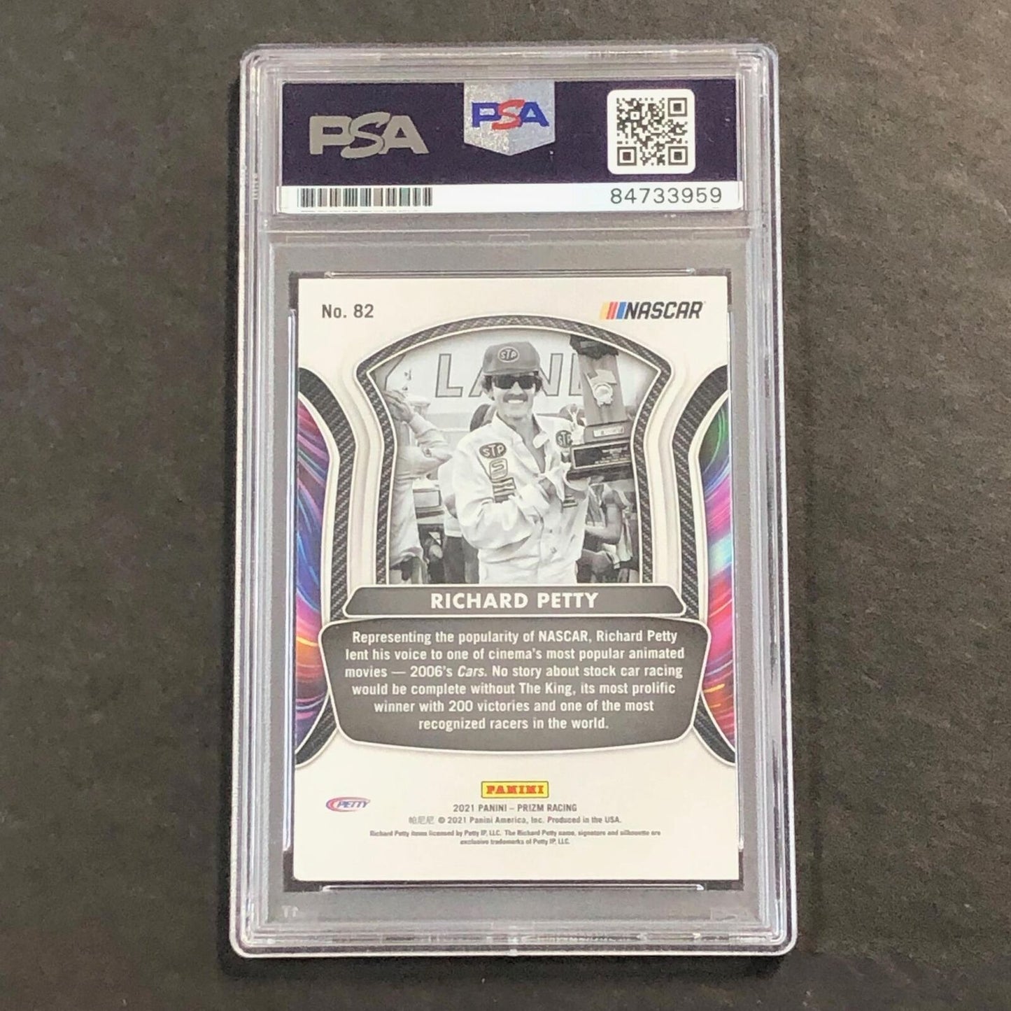 2021 Panini Prizm Racing #82 Richard Petty Signed Card AUTO GRADE 10 PSA Slabbed
