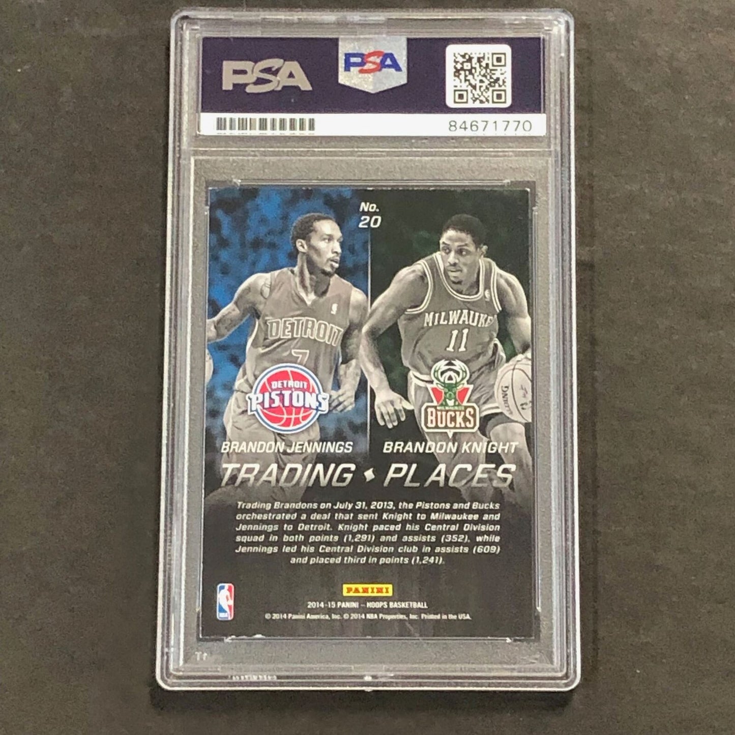 2014-15 Panini Hoops Switching Places #20 Brandon Knight Signed Card AUTO GRADE
