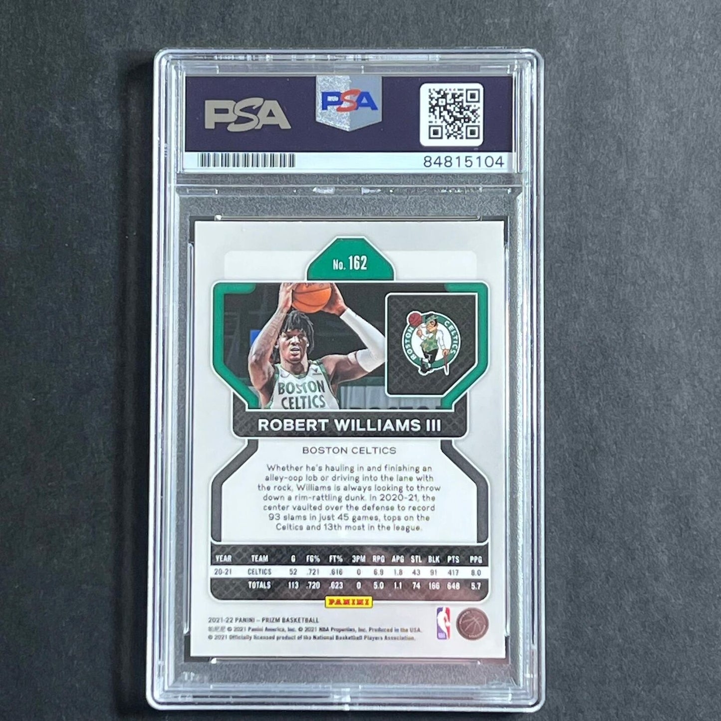 2021-22 Panini Prizm #162 Robert Williams III Signed Card PSA Slabbed Auto Grade