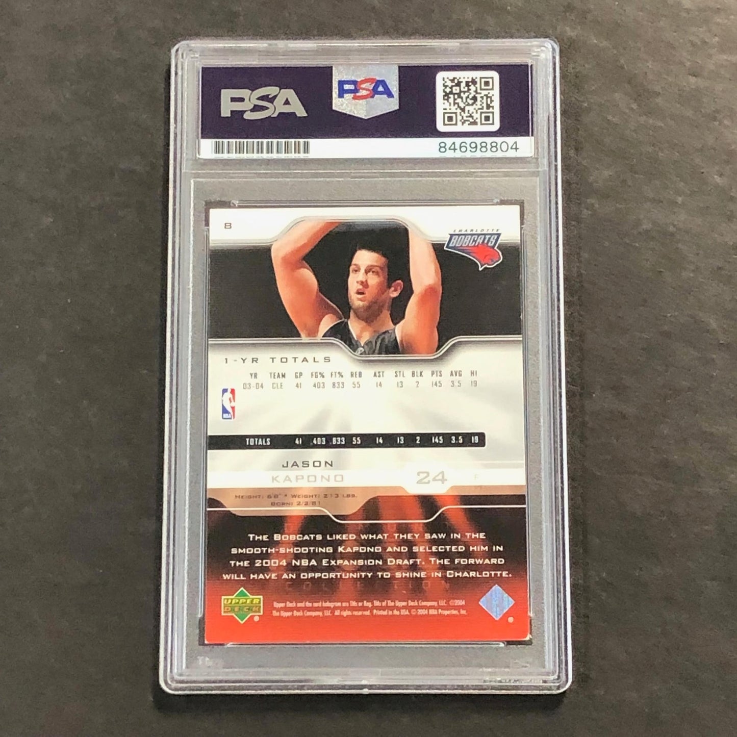 2004-05 Upper Deck Hardcourt #9 Jason Kapono Signed Card AUTO PSA/DNA Slabbed Bo