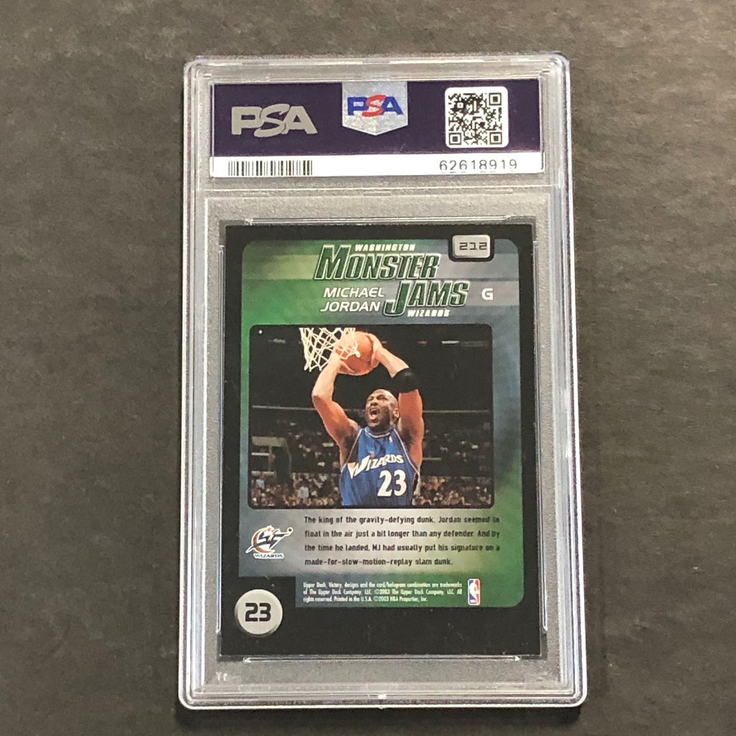 2003 Victory #212 Michael Jordan PSA 8 NM-MT Wizards