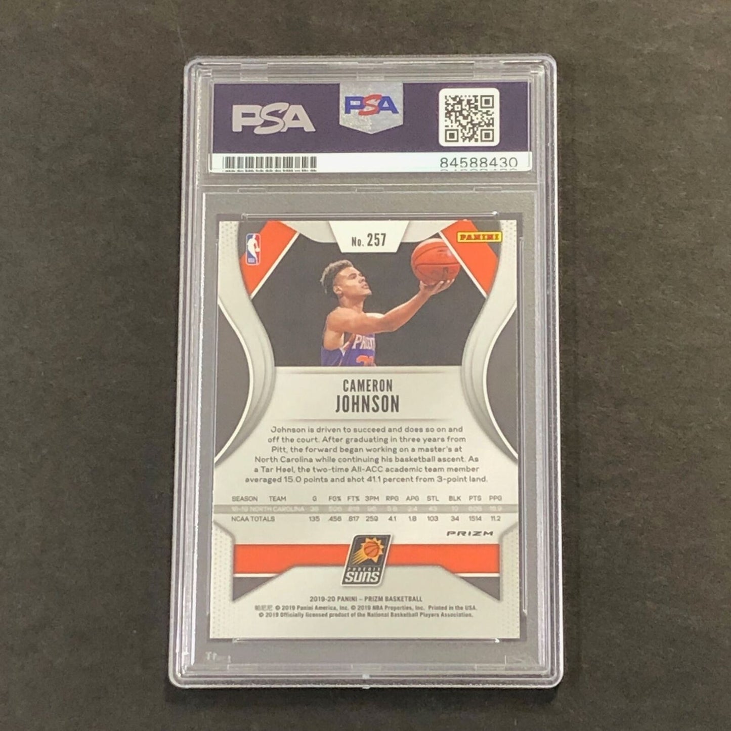 2019-20 Panini Prizm Silver #257 Cameron Johnson Signed Card PSA Slabbed Auto RC