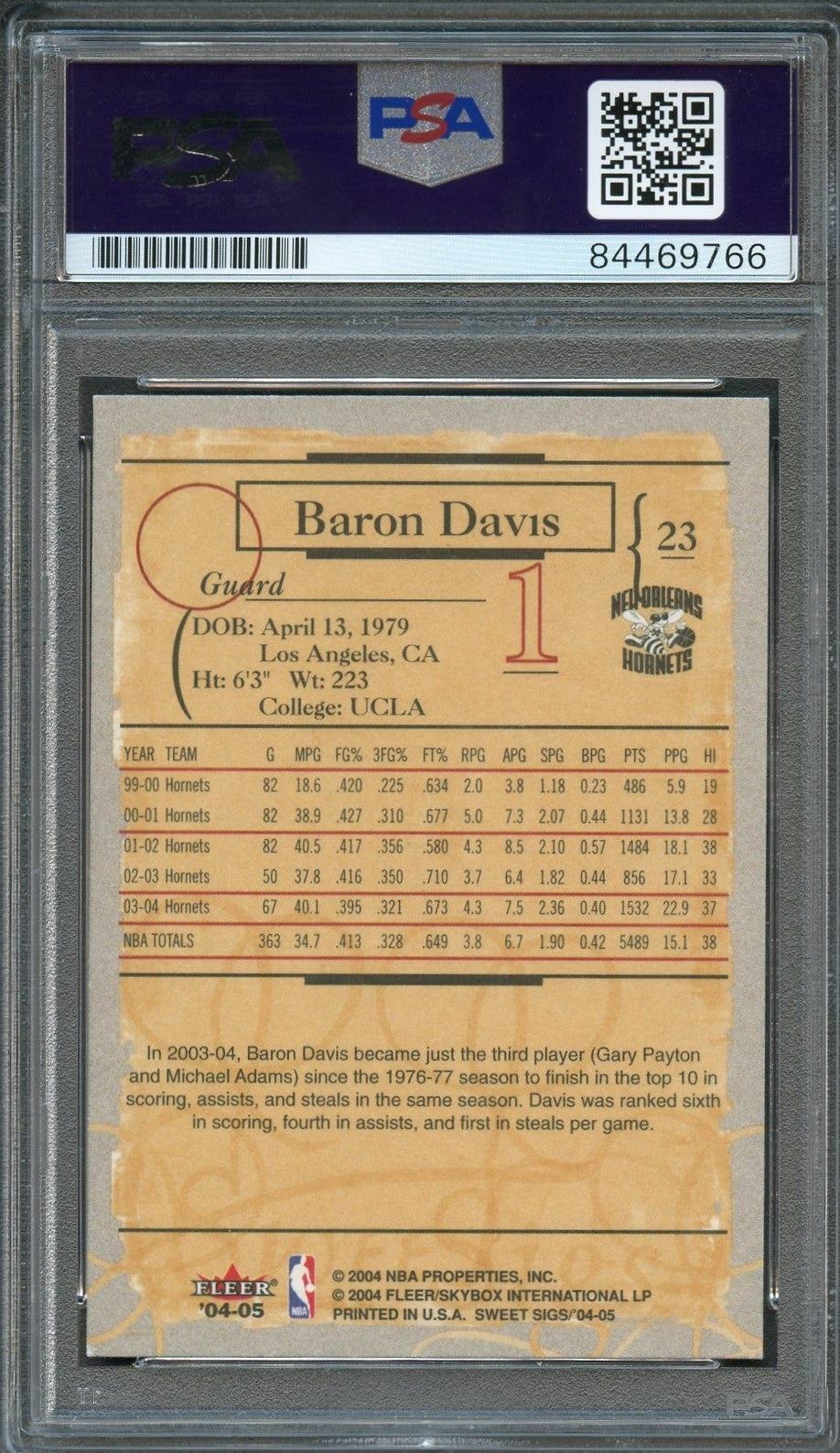 2004-05 Fleer Sweet Sigs #23 Baron Davis Signed AUTO PSA Slabbed Hornets