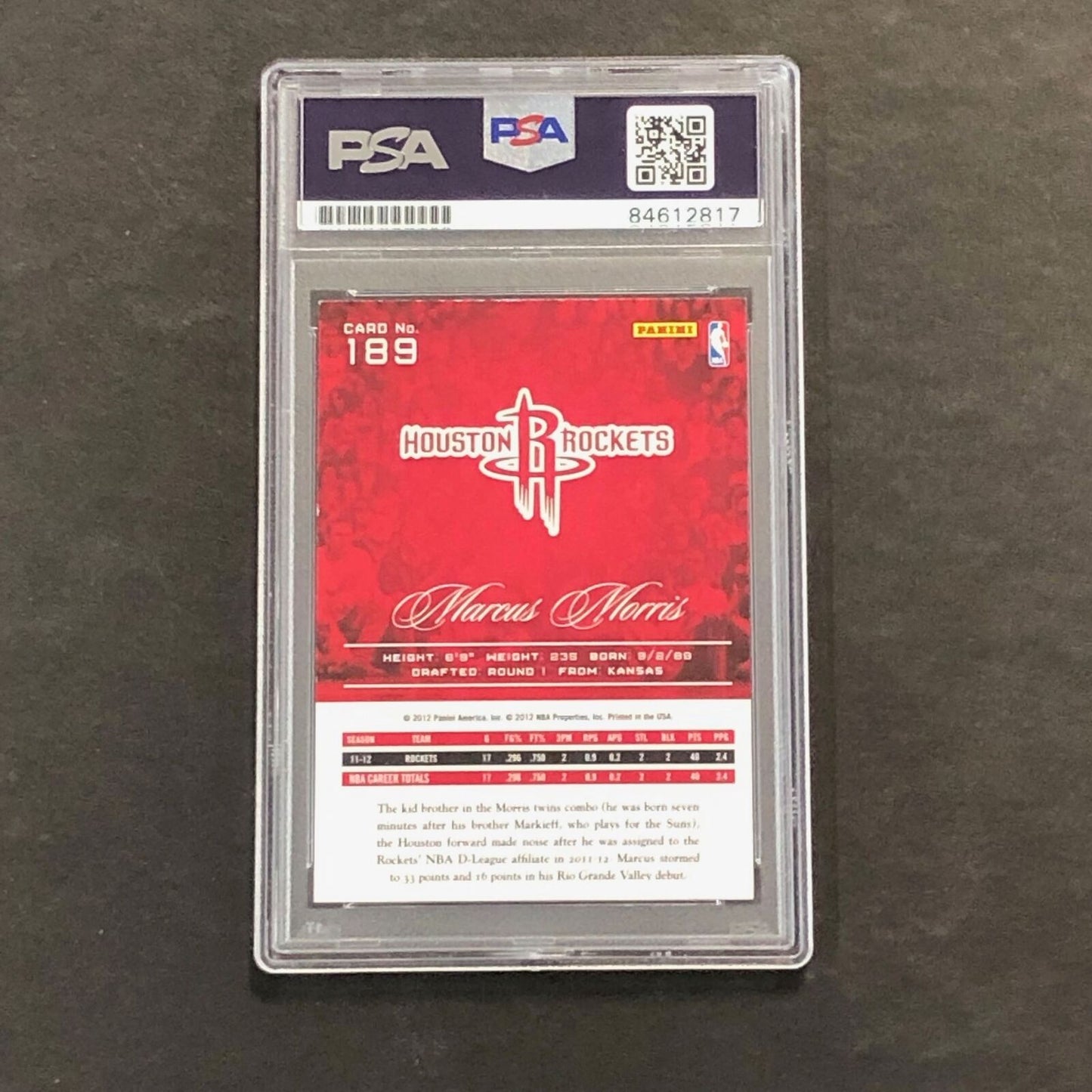 2012-13 Prestige Basketball #189 Marcus Morris Signed Card AUTO PSA Slabbed RC R