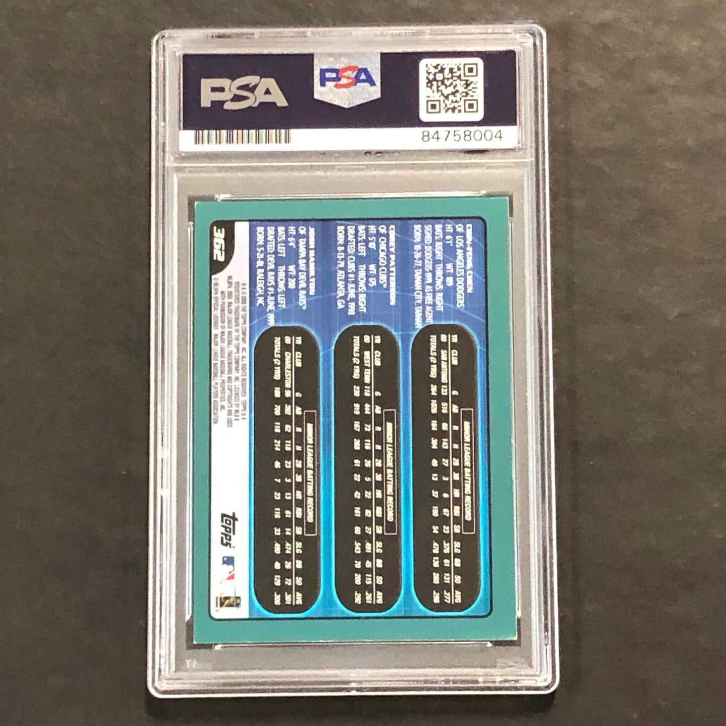 2001 Topps Baseball Prospects #362 Josh Hamilton Signed Card PSA Slabbed Auto ML