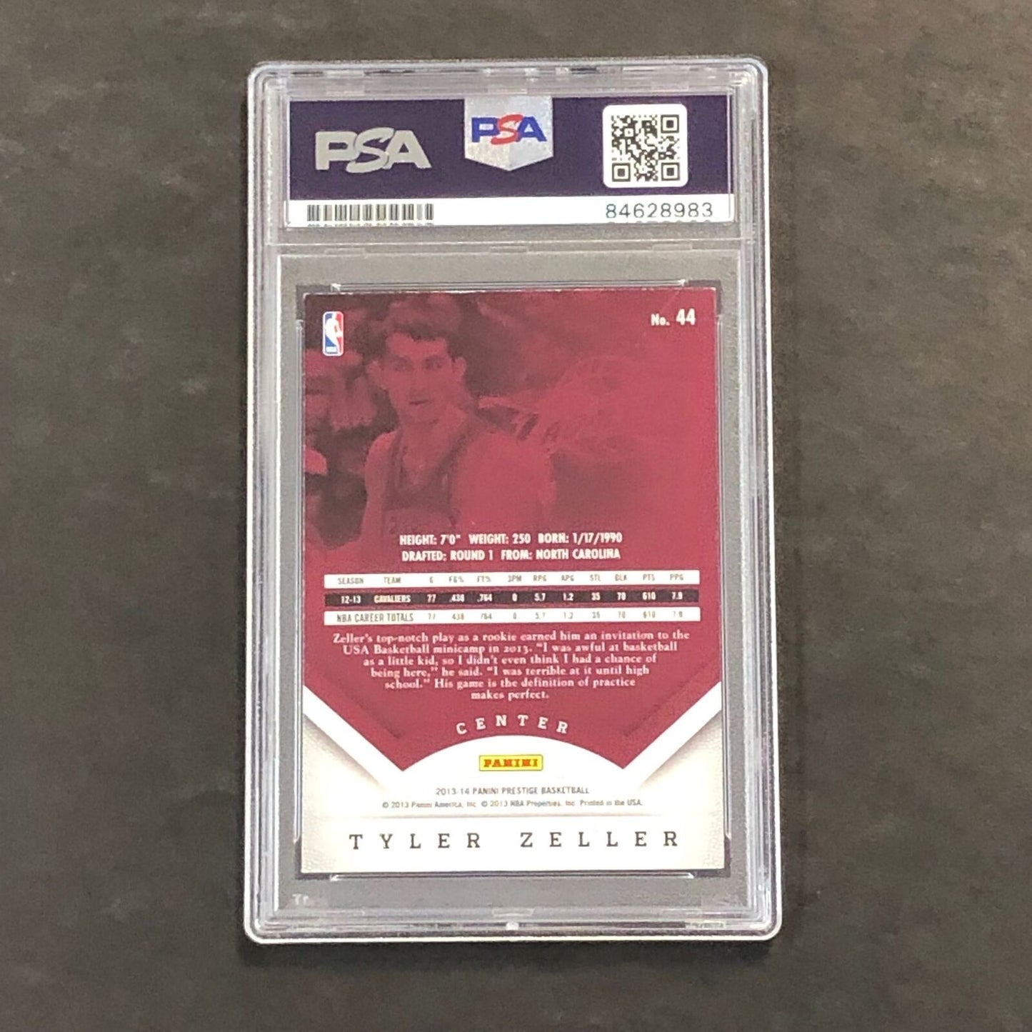 2013-14 Panini Prestige #44 Tyler Zeller Signed Card AUTO 10 PSA/DNA Slabbed Cav