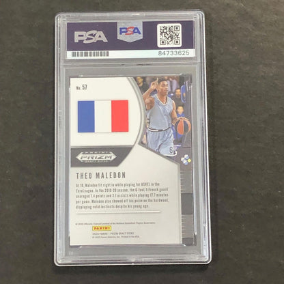 2020-21 Panini Prizm Draft Picks #57 Theo Maledon Signed Card AUTO 10 PSA Slabbe