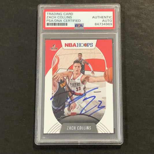 2020-21 NBA Hoops #3 ZACH COLLINS Signed Card AUTO PSA Slabbed Blazers