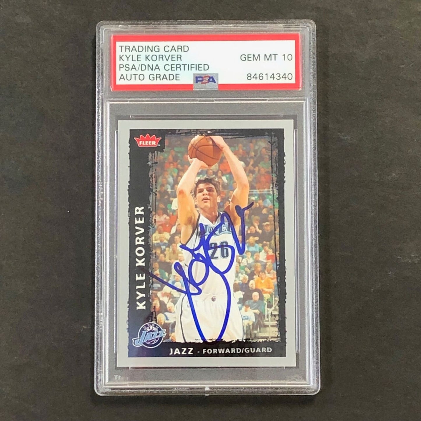 2008-09 Fleer Basketball #125 Kyle Korver Signed Card AUTO 10 PSA Slabbed Jazz