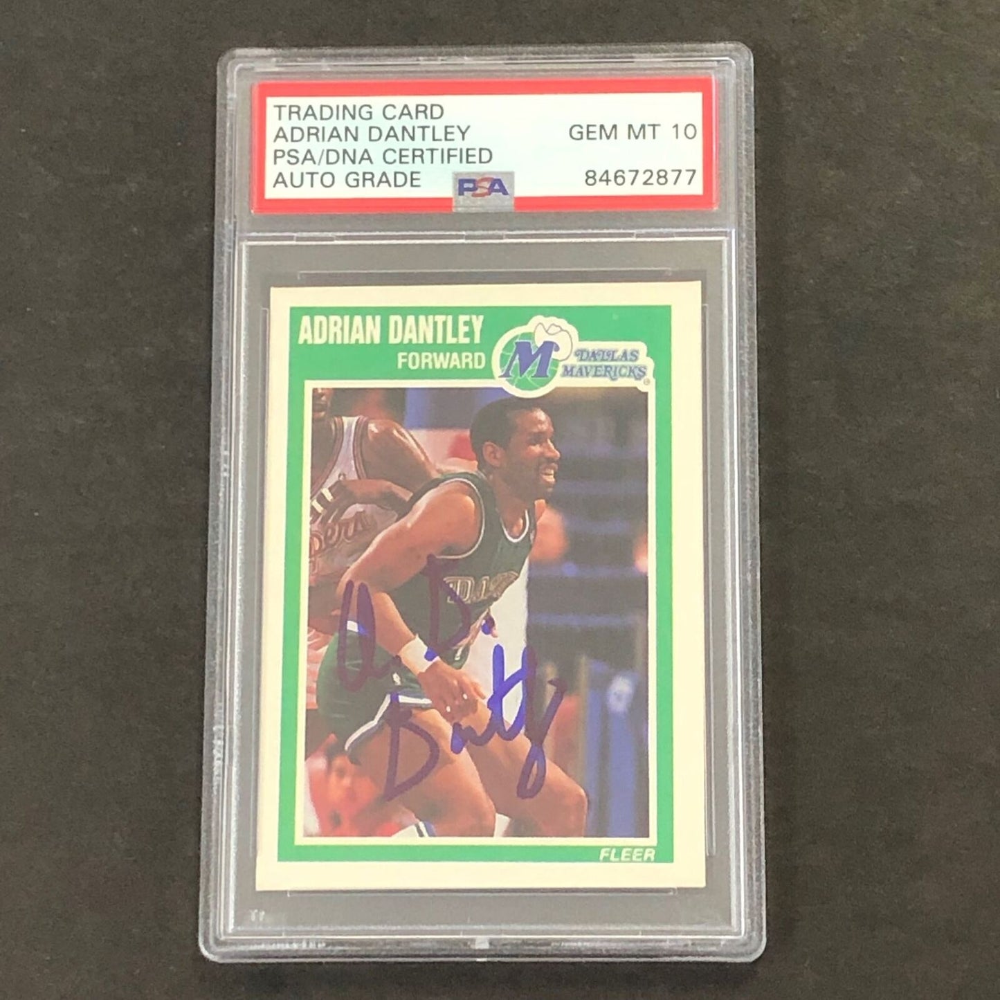 1989-99 Fleer #33 Adrian Dantley Signed Card AUTO 10 PSA Slabbed Mavericks