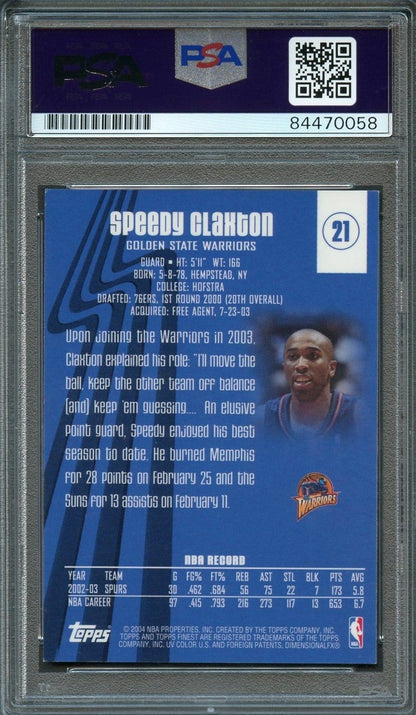 2003-04 Topps Finest #21 Speedy Claxton Signed Card Auto PSA Slabbed