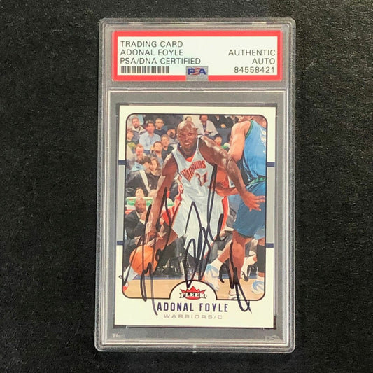 2006-07 FLEER #60 Adonal Foyle Signed Card AUTO PSA Slabbed Warriors