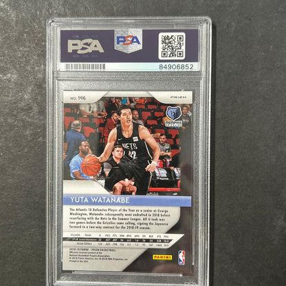 2018-19 Panini Prizm Red White Blue #146 Yuta Watanabe signed Auto Card PSA/DNA