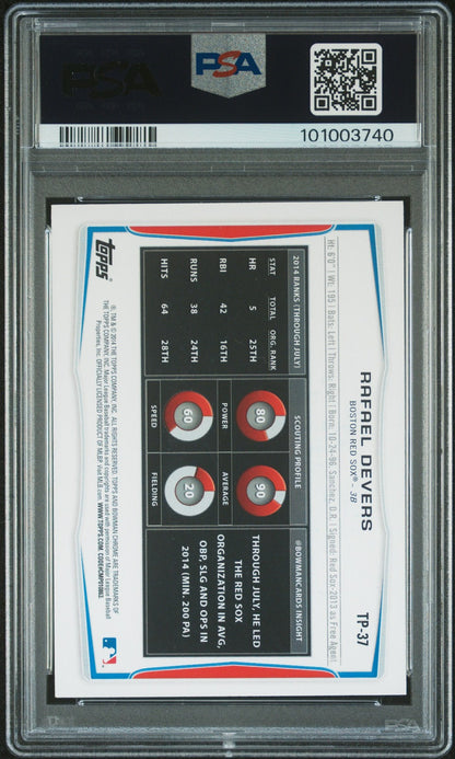 2014 Bowman Draft Picks Top Prospects #TP37 Rafael Devers PSA A Auto A