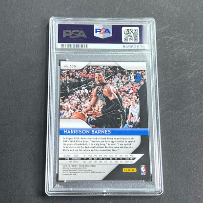 2018-19 Panini Prizim #300 Harrison Barnes Signed Card AUTO Grade 10 PSA Slabbed