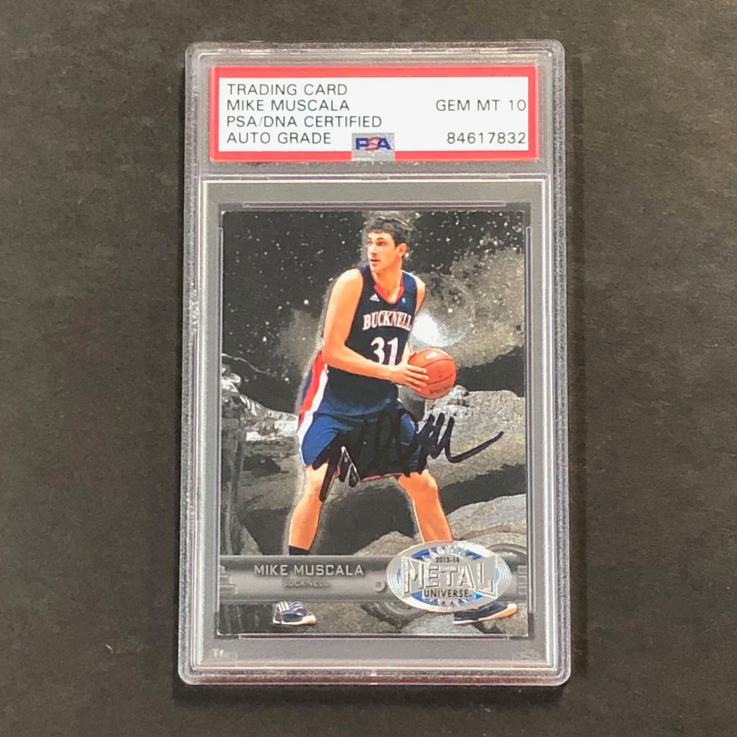 2013-14 Skybox Metal Universe #273 Mike Muscala Signed Card AUTO 10 PSA Slabbed