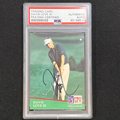 1990 PGA Tour Pro Set #105 Davis Love III Signed Card PSA/DNA Autographed Slabbe