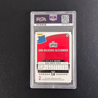 2018-19 Panini Donruss Optic #162 Shai Gilgeous-Alexander Signed Card AUTO PSA S