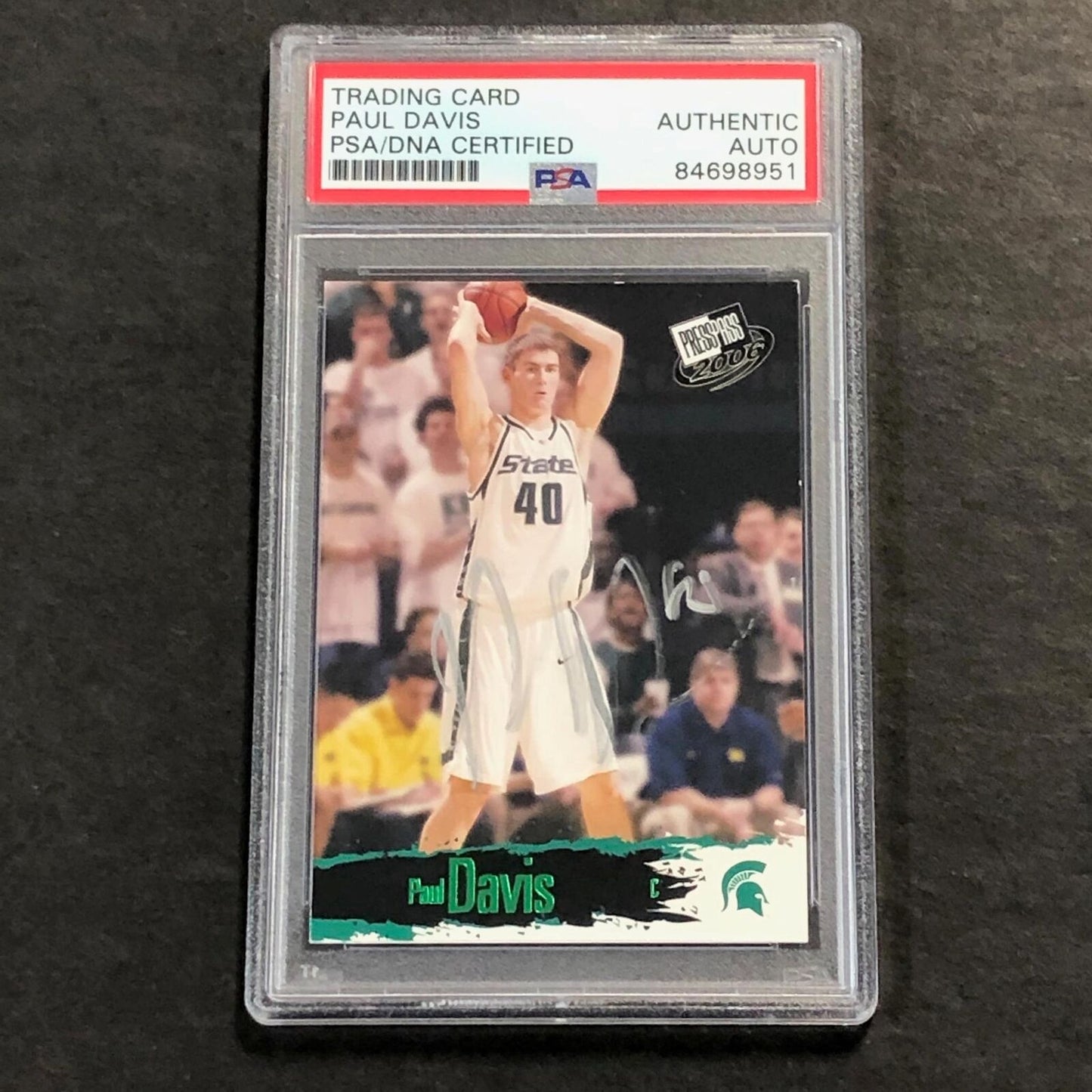 2006-07 PressPass #SB12 Paul Davis Signed Card PSA Slabbed Spartans